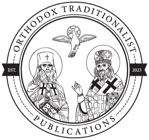Emblem of Orthodox Traditionalist Publications, showing two hierarchs beneath a dove